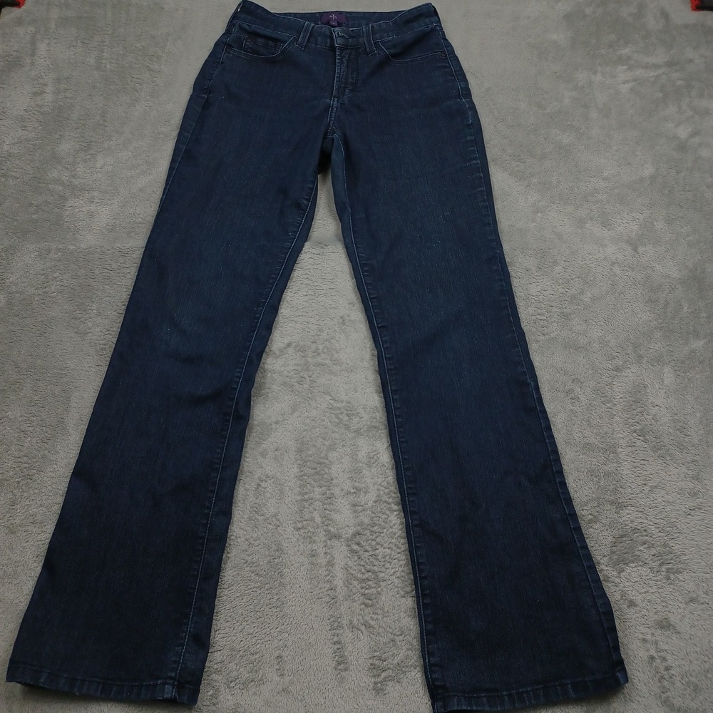 NYDJ Jeans Womens 4 Blue Denim Bootcut Pockets Stretch Modern Preppy